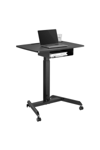 Obrázok pre Biurko stolik do laptopa Maclean, regulacja wysokości, z szufladą, czarny do pracy stojąco siedzącej, max wys 113cm - 8kg max, M