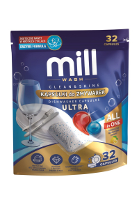 Obrázok pre MILL Kapsle do myček nádobí CLEAN&SHINE Ultra, 32 ks, 3K.D