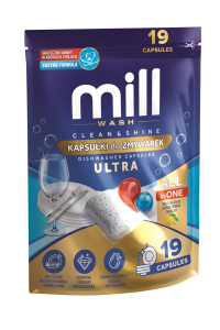 Obrázok pre MILL Kapsle do myček nádobí CLEAN&SHINE Ultra, 19 ks, 3K.D