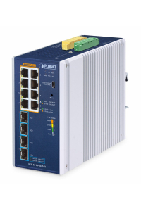 Obrázok pre PLANET IP30 Industrial L2/L4 8-Port Řízený L2/L4 Gigabit Ethernet (10/100/1000) Hliník, Modrá