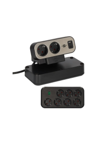 Brennenstuhl 1153580210 napájecí prodlužovačka 2 m 9 AC zásuvky / AC zásuvek Vnitřní Černá, Stříbrná Obrázok pre Brennenstuhl 1153580210 napájecí prodlužovačka 2 m 9 AC zásuvky / AC zásuvek Vnitřní Černá, Stříbrná