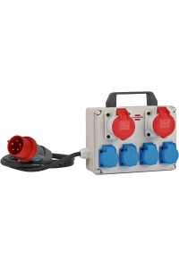 Brennenstuhl BKV 2/4 T IP44 napěťová distribuční jednotka (PDU) 6 AC zásuvky / AC zásuvek Černá, Modrá, Šedá, Červená Obrázok pre Brennenstuhl BKV 2/4 T IP44 napěťová distribuční jednotka (PDU) 6 AC zásuvky / AC zásuvek Černá, Modrá, Šedá, Červená