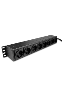Lindy 73025 napěťová distribuční jednotka (PDU) 8 AC zásuvky / AC zásuvek 1.5U Černá Obrázok pre Lindy 73025 napěťová distribuční jednotka (PDU) 8 AC zásuvky / AC zásuvek 1.5U Černá