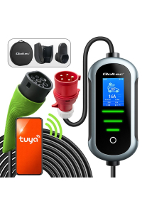 Obrázok pre Qoltec 52721 Mobilní nabíječka do auta s 2v1 regulací typu 2 | 7kW | 230V | CEE 32A | Wifi | TUYA | SMART LIFE | LCD | Přenosná | Wallbox | 5m