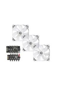 Bitspower Notos RGB PWM Fan, 120mm - White, 3-Pack Obrázok pre Bitspower Notos RGB PWM Fan, 120mm - White, 3-Pack