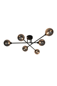CEILING LIGHT BORA 6XG9 BLACK/SMOKY Obrázok pre CEILING LIGHT BORA 6XG9 BLACK/SMOKY
