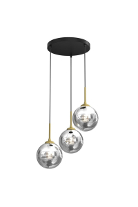 Obrázok pre PENDANT LIGHT BURSA 3XE14 ROUND BL/GOLD