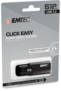 Emtec B110 Click Easy 3.2 USB paměť 512 GB USB Typ-A 3.2 Gen 2 (3.1 Gen 2) Černá Obrázok pre Emtec B110 Click Easy 3.2 USB paměť 512 GB USB Typ-A 3.2 Gen 2 (3.1 Gen 2) Černá