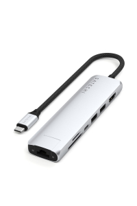 Satechi ST-P7SS rozbočovač rozhraní USB typu C 10000 Mbit/s Stříbrná Obrázok pre Satechi ST-P7SS rozbočovač rozhraní USB typu C 10000 Mbit/s Stříbrná