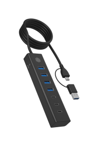 ICY BOX IB-HUB1737-C3 USB 3.2 Gen 1 (3.1 Gen 1) Type-C 5000 Mbit/s Černá Obrázok pre ICY BOX IB-HUB1737-C3 USB 3.2 Gen 1 (3.1 Gen 1) Type-C 5000 Mbit/s Černá