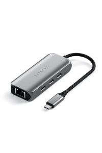 Satechi ST-H3C25EM rozbočovač rozhraní USB typu C 10000 Mbit/s Šedá Obrázok pre Satechi ST-H3C25EM rozbočovač rozhraní USB typu C 10000 Mbit/s Šedá