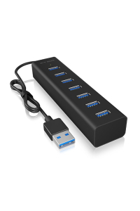 ICY BOX IB-HUB1700-U3 USB 3.2 Gen 1 (3.1 Gen 1) Type-A 5000 Mbit/s Černá Obrázok pre ICY BOX IB-HUB1700-U3 USB 3.2 Gen 1 (3.1 Gen 1) Type-A 5000 Mbit/s Černá