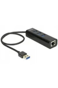 DELOCK USB-HUB 3-Port USB3.0, +1x Gigabit LAN Obrázok pre DELOCK USB-HUB 3-Port USB3.0, +1x Gigabit LAN