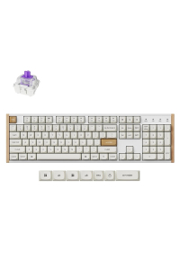 Keychron K10 HE klávesnice Hraní USB + RF Wireless + Bluetooth QWERTY Anglický Bílá, Dřevo Obrázok pre Keychron K10 HE klávesnice Hraní USB + RF Wireless + Bluetooth QWERTY Anglický Bílá, Dřevo
