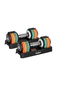 Obrázok pre Hantle żeliwne regulowane automatycznie, zestaw 2x5 kg, skok co 1kg, REBEL ACTIVE