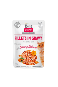 Obrázok pre BRIT Care Fillets in Gravy filety s lososem v omáčce – vlhké krmivo pro kočku – 85g