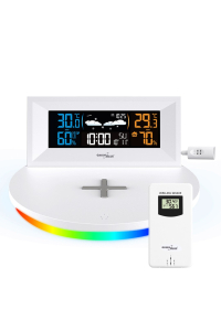 GreenBlue Wireless Weather Station with Wireless/Inductive Charger, Clock, Alarm, Calendar, Outdoor Sensor, GB213 Obrázok pre GreenBlue Wireless Weather Station with Wireless/Inductive Charger, Clock, Alarm, Calendar, Outdoor Sensor, GB213