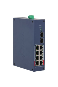 Obrázok pre Dahua Technology CHS4210-8GT-110 síťový přepínač Řízený L2 Gigabit Ethernet (10/100/1000) Podpora napájení po Ethernetu (PoE) DIN rail Tmavě modrá
