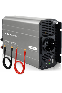 Qoltec Przetwornica napięcia MS Wave | 12V na 230V | 1000/2000W | USB | Kompatybilna z LiFePO4 GEL AGM Obrázok pre Qoltec Przetwornica napięcia MS Wave | 12V na 230V | 1000/2000W | USB | Kompatybilna z LiFePO4 GEL AGM