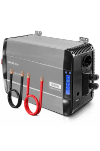 Qoltec Przetwornica napięcia Pure Sine Wave | 12V na 230V | 3000/6000W | LCD | USB | USB-C | Kompatybilna z LiFePO4 GEL AGM Obrázok pre Qoltec Przetwornica napięcia Pure Sine Wave | 12V na 230V | 3000/6000W | LCD | USB | USB-C | Kompatybilna z LiFePO4 GEL AGM