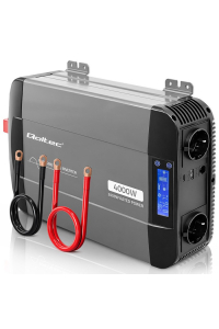 Qoltec 52691 Měnič s čistou sinusoidou | 12V až 230V | 2000/4000W | LCD | USB | USC-C | Kompatibilní s LiFePO4 GEL AGM bateriemi Obrázok pre Qoltec 52691 Měnič s čistou sinusoidou | 12V až 230V | 2000/4000W | LCD | USB | USC-C | Kompatibilní s LiFePO4 GEL AGM bateriemi