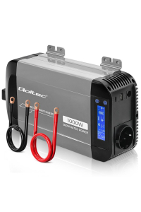Qoltec Przetwornica napięcia Pure Sine Wave | 12V na 230V | 500/1000W | LCD | USB | USB-C | Kompatibilność z LiFePo4 GEL AGM Obrázok pre Qoltec Przetwornica napięcia Pure Sine Wave | 12V na 230V | 500/1000W | LCD | USB | USB-C | Kompatibilność z LiFePo4 GEL AGM