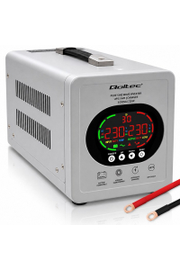 Obrázok pre Qoltec 50451 Čistá sinusová UPS | 1000VA/720W | 12/230V měnič s AVR | LCD | LiFePO4 AGM gelová baterie