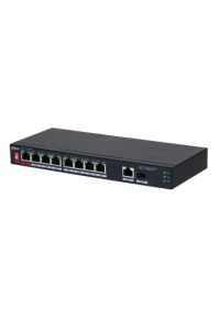 Obrázok pre Dahua Technology PoE PFS3110-8ET1GT1GF-96 Nespravované Gigabit Ethernet (10/100/1000) Podpora napájení po Ethernetu (PoE) Černá