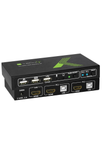 Techly 2x1 USB HDMI KVM Switch 4Kx2K IDATA KVM-HDMI2U konzolový (KVM) přepínač Černá Obrázok pre Techly 2x1 USB HDMI KVM Switch 4Kx2K IDATA KVM-HDMI2U konzolový (KVM) přepínač Černá