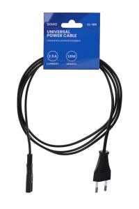 Savio CL-100 napájecí kabel Černá 1,8 m IEC Type E (3.4 mm, 3.1 mm) IEC C7 Obrázok pre Savio CL-100 napájecí kabel Černá 1,8 m IEC Type E (3.4 mm, 3.1 mm) IEC C7