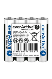 Alkalické baterie AAA / LR03 everActive Pro- zásobník 4 ks. Obrázok pre Alkalické baterie AAA / LR03 everActive Pro- zásobník 4 ks.