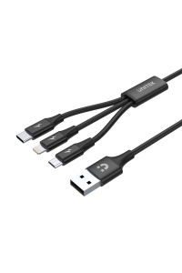 UNITEK C14049BK USB kabel 1,2 m USB 2.0 USB C Micro-USB B/Lightning Černá Obrázok pre UNITEK C14049BK USB kabel 1,2 m USB 2.0 USB C Micro-USB B/Lightning Černá