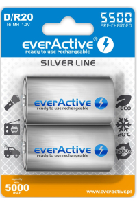 Obrázok pre Akumulátory everActive R20/D Ni-MH 5500 mAh ready to use