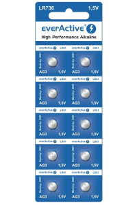 Obrázok pre EverActive mini alkalické baterie G3 LR736 LR41 - blistr po 10 kusech.