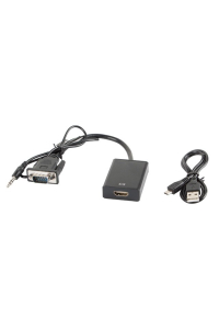 Obrázok pre Lanberg AD-0021-BK adaptér k video kabelům 0,2 m HDMI Typ A (standardní) VGA (D-Sub) Černá