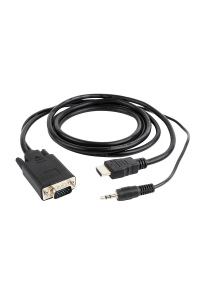 Obrázok pre Gembird A-HDMI-VGA-03-6 adaptér k video kabelům 1,8 m HDMI Typ A (standardní) VGA (D-Sub) + 3.5mm Černá