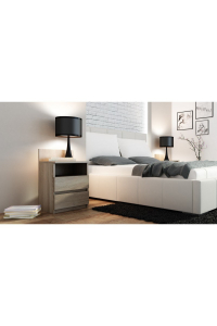 Obrázok pre Topeshop M1 SONOMA MAT noční stolek 2 zásuvka/zásuvek Dub