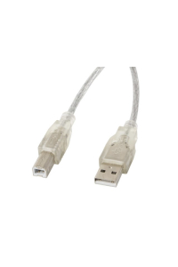 Lanberg CA-USBA-12CC-0018-TR USB kabel USB 2.0 1,8 m USB B Průhledná Obrázok pre Lanberg CA-USBA-12CC-0018-TR USB kabel USB 2.0 1,8 m USB B Průhledná
