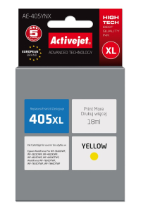 Obrázok pre Activejet Inkoust AE-405YNX (náhradní inkoust Epson 405XL C13T05H44010; Supreme; 18 ml; žlutý)