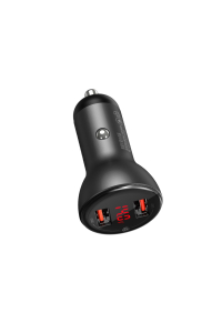 Obrázok pre Baseus autonabíječka s displejem, 2x USB, 4,8A, 24W (šedá)