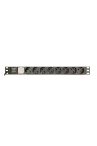 Gembird EG-PDU-014-C14 napěťová distribuční jednotka (PDU) 8 AC zásuvky / AC zásuvek 1U Černá Obrázok pre Gembird EG-PDU-014-C14 napěťová distribuční jednotka (PDU) 8 AC zásuvky / AC zásuvek 1U Černá