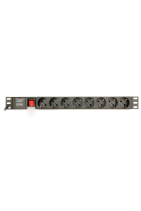 Obrázok pre EnerGenie EG-PDU-014 Jednotka rozvaděče napájení (8 zásuvek Schuko, 1U, 16A, zástrčka Schuko, 3 m, černá barva)