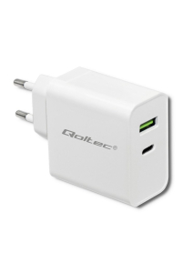 Qoltec 51718 Nabíječka | 45 W | 5-20V | 2,4-3A | USB typu C PD | USB | Bílý Obrázok pre Qoltec 51718 Nabíječka | 45 W | 5-20V | 2,4-3A | USB typu C PD | USB | Bílý
