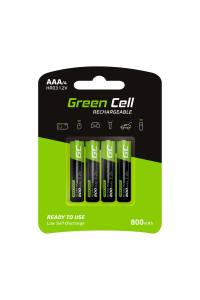 Green Cell GR04 baterie pro domácnost Dobíjecí baterie AAA Nikl-metal hydridová (NiMH) Obrázok pre Green Cell GR04 baterie pro domácnost Dobíjecí baterie AAA Nikl-metal hydridová (NiMH)