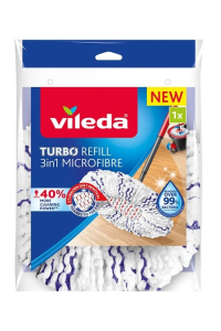 Obrázok pre VILEDA TURBO 3w1 příslušenství pro mytí podlah Mopovací podložky Mikrovlákno 1 kusů Bílá