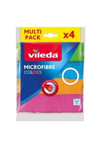 Vileda 141413 čisticí hadřík Mikrovlákno Modrá, Zelená, Oranžová, Červená 4 kusů Obrázok pre Vileda 141413 čisticí hadřík Mikrovlákno Modrá, Zelená, Oranžová, Červená 4 kusů