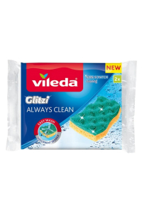 Viskózová utěrka Vileda Glitzi Always Clean 2 ks. Obrázok pre Viskózová utěrka Vileda Glitzi Always Clean 2 ks.