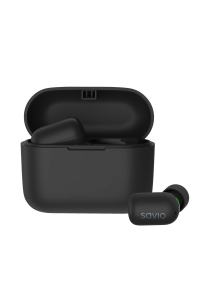 Savio TWS-09 IPX5 sluchátka / náhlavní souprava Bluetooth 5.1 Bezdrátový Do ucha Hudba Bluetooth Černá Obrázok pre Savio TWS-09 IPX5 sluchátka / náhlavní souprava Bluetooth 5.1 Bezdrátový Do ucha Hudba Bluetooth Černá