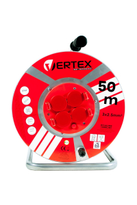 Obrázok pre VERTEX PB50METAL Prodlužovací kabel 50 m 3x2,5 mm 3000 W IP44 Černá