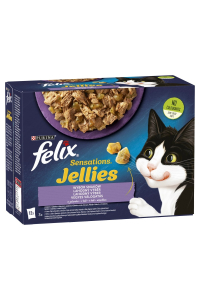 Purina Felix Sensations Mix krůta, makrela, jehněčí, sleď Box - vlhké krmivo pro kočky - 12x85 g Obrázok pre Purina Felix Sensations Mix krůta, makrela, jehněčí, sleď Box - vlhké krmivo pro kočky - 12x85 g
